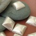 RESERVED for Marla. Vintage 15mm Square Pearl Cabs. 6 pcs.