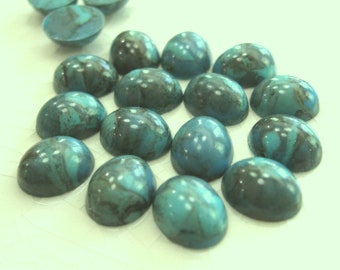 Vintage 10x8mm Oval Cabs in Turquoise Matrix.  2dz