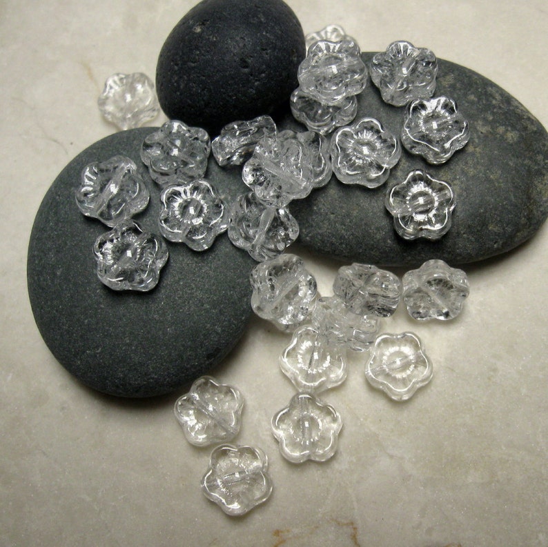 Vintage 10mm Crystal Glass Flower Beads. 2 Dz. Etsy Canada