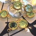 Vintage 9mm Czech Glass Channel Stones in Peridot. 8 pcs.