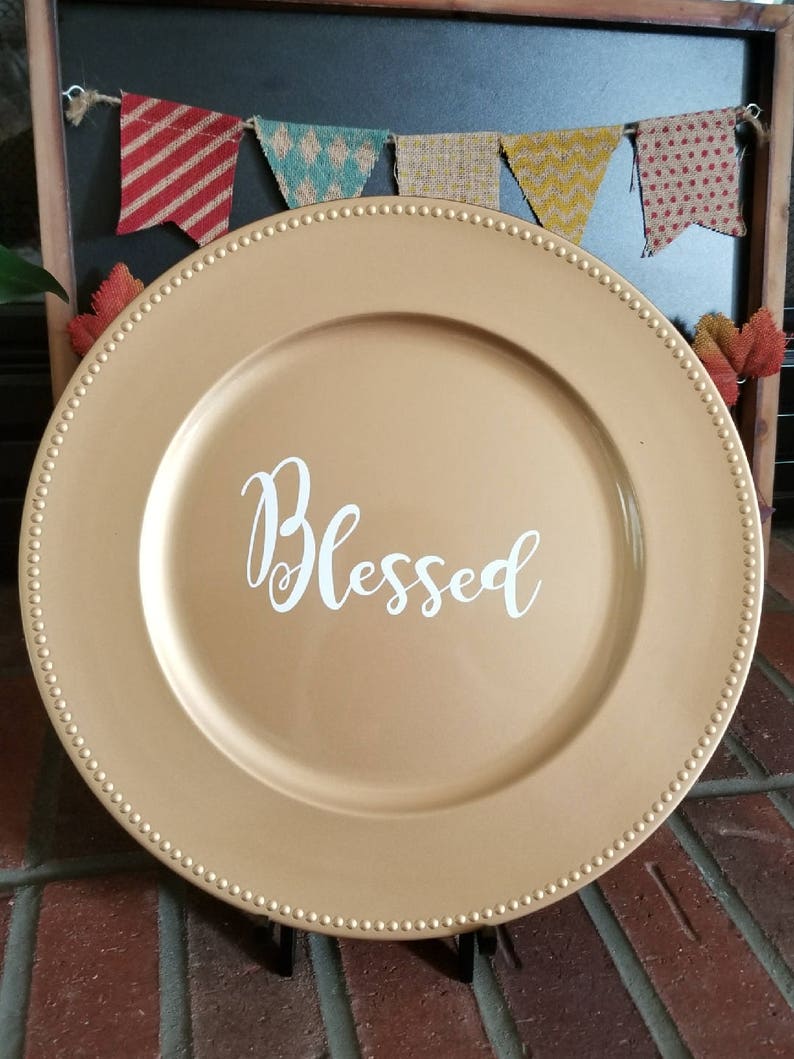 Blessed Dinner Plate Charger Thanksgiving Decor Etsy