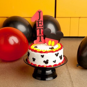 Mickey Mouse cake topper with age and name