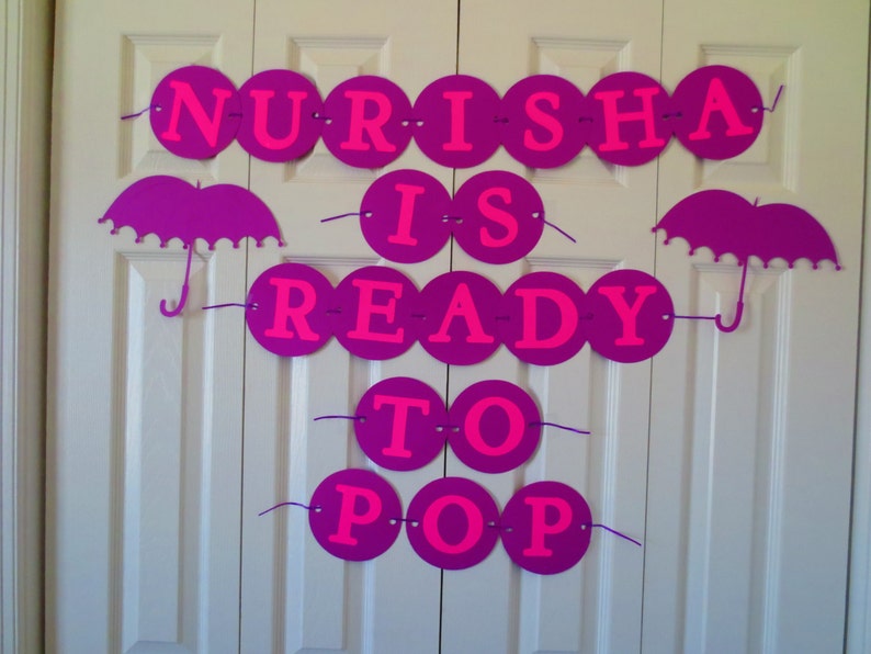 Baby shower banner personalized with name shower/ umbrella Etsy