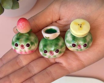 Matcha Frog Surprise Box | Mini Frog Clay Figurine | Kawaii Matcha Frog | Strawberry Banana Frog | Cute Handmade Desk Decor | Frog Gift