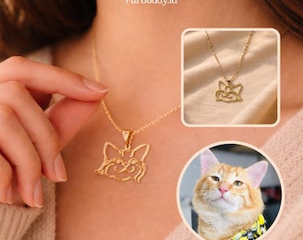 Colar personalizado para seu animal de estimação a partir de foto, joia personalizada para pets, colar com retrato do seu pet, presente em memória de cães e gatos, pingente personalizado de animal