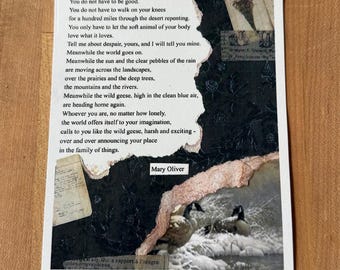 Wild Geese Literature + Collage Print
