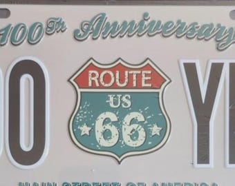 Route 66 100th 1926-2026 Jubiläum Nummernschild / Bestseller *neu*
