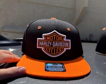 Orange Camo Harley Trucker Hat, Snapback Otto Brand - Etsy  display picture 1