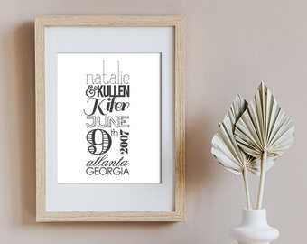 Wedding Date Anniversary Announcement - Custom Printable