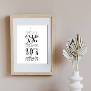 Wedding Date Anniversary Announcement - Custom Printable