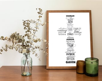 Cross, Family Names, Wall Art - Custom Printable