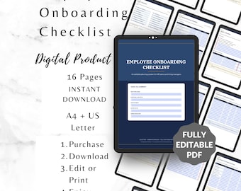 Editable Employee Onboarding Checklist | HR Manager Template (US Letter, A4)