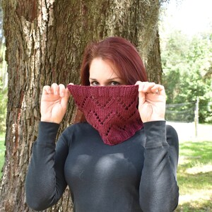 Chevron Pattern Hand Knit Cowl in Soft and Luxe Merino Wool - Multiple Solid Color Options! Great Gift!