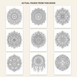 Malbuch mit floralen Mandalas für Erwachsene, 30 detaillierte Blumenmandala-Motive, druckbare PDF-Datei Bild 3