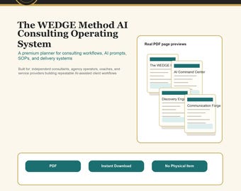 Sistema Operacional de Consultoria em IA — Planejador de Fluxo de Trabalho, Modelos de Instruções e Procedimentos Operacionais Padrão para Consultores Autônomos | Download em PDF