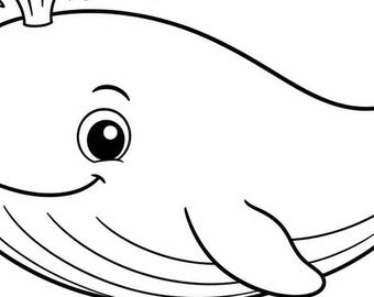 Ocean Buddies Coloring Book for Kids, Bold Easy Shapes, 28 Pages (PDF Download)