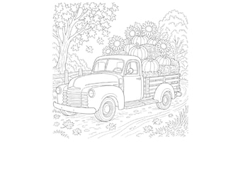 Autumn Coloring Book Bundle | 3 Books, 117 Pages | Pumpkins, Harvest Barns & Cottagecore Country Scenes | Printable Adult PDF