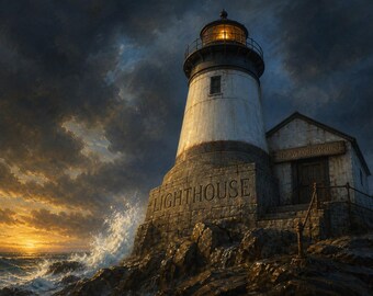 40 Lighthouse Coloring Book PDF, Coastal Adult Pages, Instant Download