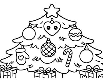 Christmas Coloring Pages for Adults, 40 Printable Pages PDF | Landscape Instant Download