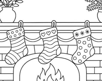 Cozy Christmas Coloring Pages for Adults, 26 Bold Easy Pages PDF | Instant Download