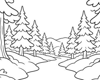 Winter Wonderland Coloring Book for Adults, 40 Printable Pages PDF | Instant Download