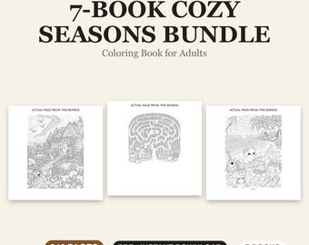 Christmas Coloring Book Bundle, 246 Pages, 7 Cozy Season Books PDF