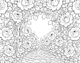 Botanical Night Garden Coloring Pages for Adults — 40 Moonlit Flower Pages PDF | Instant Download