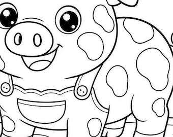 Farm Friends Coloring Book for Kids, Bold Easy Pages (PDF Download)