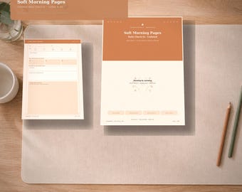 Soft Morning Pages Printable Undated - Calm Daily Check-In PDF, Letter & A4, Mindful Journal