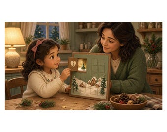 Christmas Advent Story & Coloring Book for Kids Ages 4-7 | Printable Activity PDF Instant Download