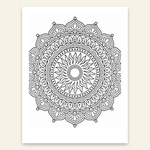 Malbuch mit floralen Mandalas für Erwachsene, 30 detaillierte Blumenmandala-Motive, druckbare PDF-Datei Bild 4