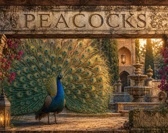 Peacocks Coloring Book PDF, 40 Garden Adult Pages Instant Download