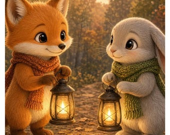Lantern Trail Fall Story & Color Book for Kids (Ages 4-7) | Printable PDF