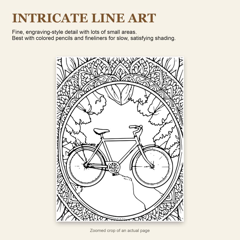 Mandala Coloring Book for Adults, 40 Detailed Mindfulness Mandalas, Printable PDF image 7