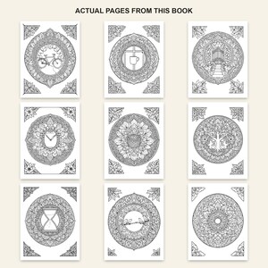 Mandala Coloring Book for Adults, 40 Detailed Mindfulness Mandalas, Printable PDF image 3