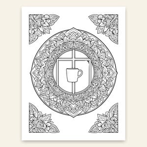 Mandala Coloring Book for Adults, 40 Detailed Mindfulness Mandalas, Printable PDF image 4