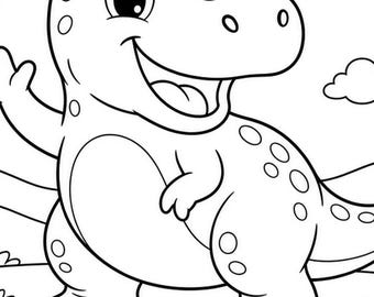 Dinosaur Coloring Book for Kids, Bold Easy Shapes, 28 Pages (PDF Download)