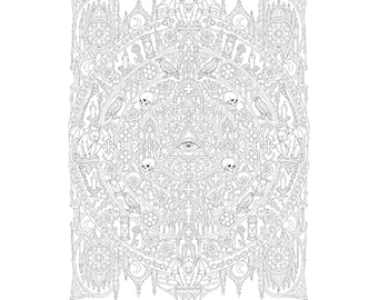 Halloween & Gothic Coloring | 115 Pages | Get Cosy and Colour All October | Spooky Detailed Art for Adults | Printable PDF