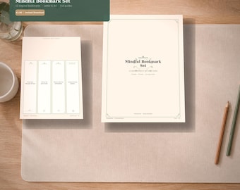 Mindful Bookmarks Printable - 12 Calm Reading Bookmarks PDF Cut Sheets