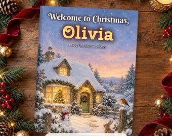 Personalized Baby First Christmas Book with Name, Custom Storybook for Babies, Keepsake Gift, Digital PDF