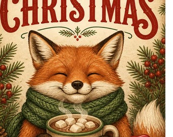 Bold & Easy Christmas Coloring Book | 40 Cozy Fox Scenes (PDF Download)
