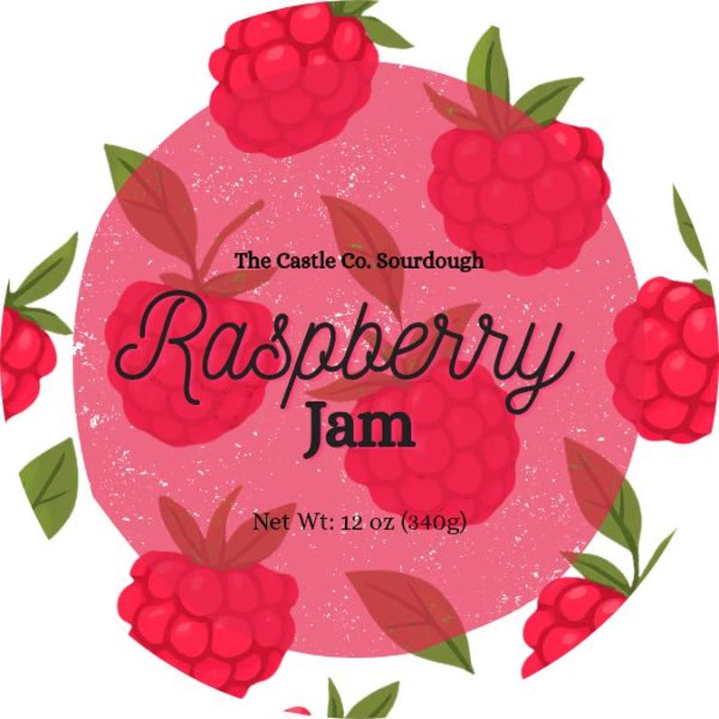 Label Red Raspberry Jam Editable Jam Label Template BUNDLE | Farmers Market Style Food Stickers ...