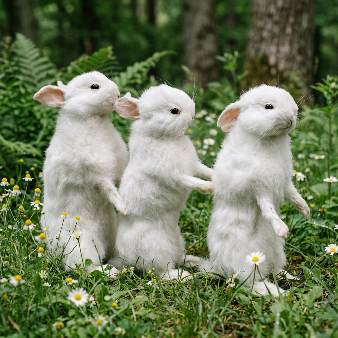 Eruo Mount Rabbit Real White Rabbit Taxidermy Mount, Standing Bunny Specimen, Vulture ...