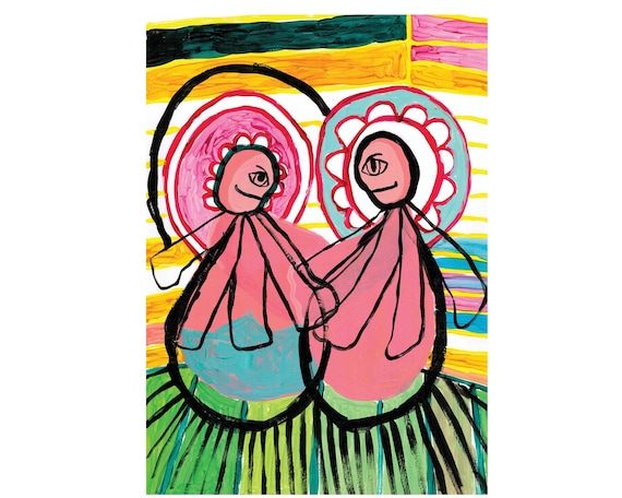 A3 Colourful Digital Art Print From Acrylic Hand Painted Original 