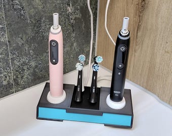 Oral-B歯ブラシホルダーSTL – 歯ブラシ2本＋替えブラシ4本用ホルダー｜3Dプリント製バスルームオーガナイザー