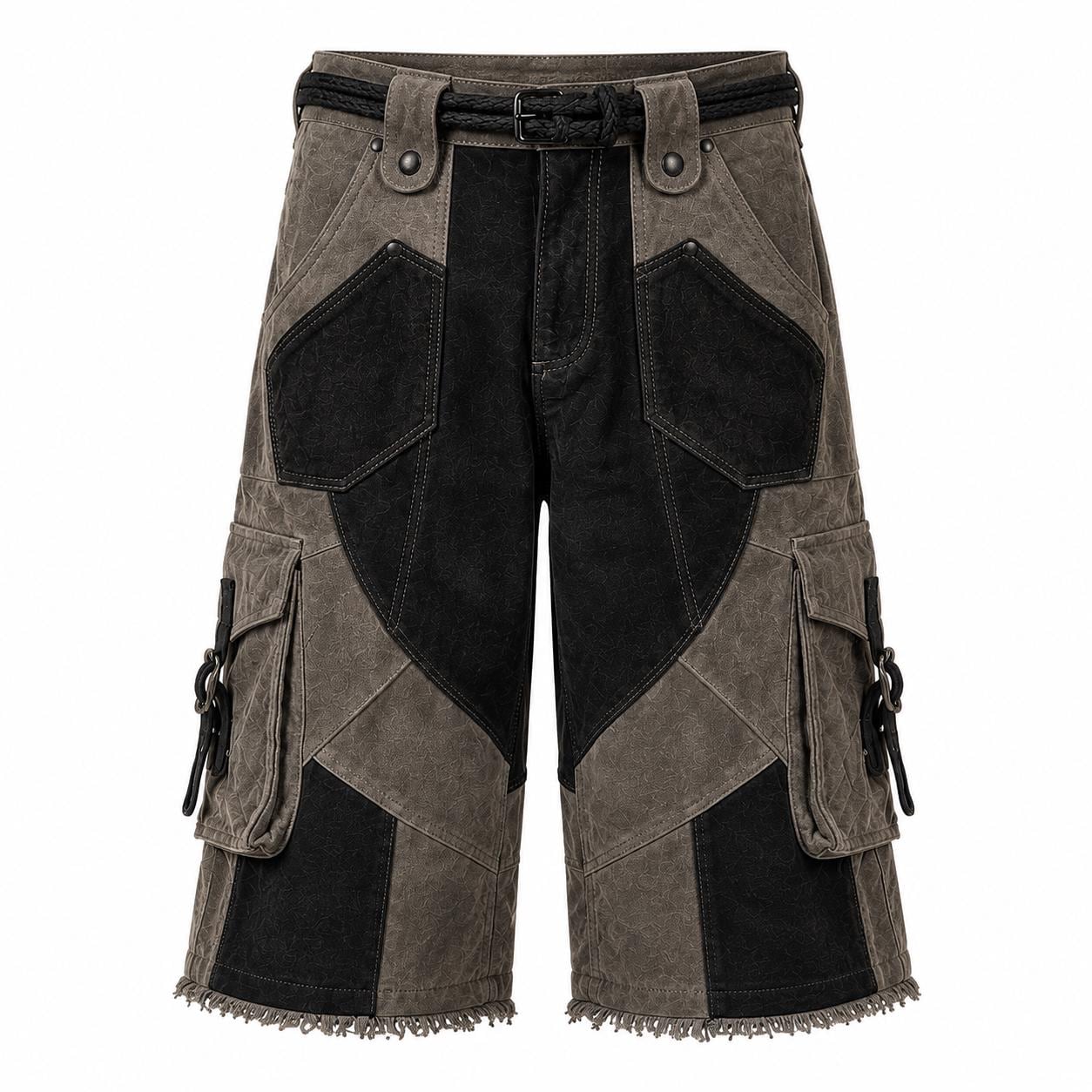 archive】 Black suede leather jorts/y2k Black jorts | Y2K