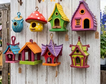 Pacchetto di file STL per casetta e mangiatoia per uccelli in stile fantasy / 8 design unici per giardini fatati (download digitale)