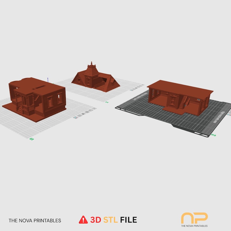 Victorian Dollhouse STL Files | 3-Piece Stackable Miniature Mansion (Digital Download) image 6