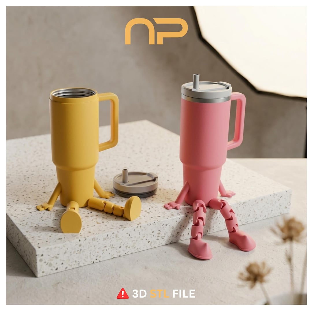 Articulated Flexi Tumbler Cup STL File | Movable Desk Toy 3D Print ...