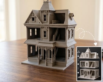 File STL per casa delle bambole vittoriana / Miniatura impilabile in 3 pezzi (download digitale)